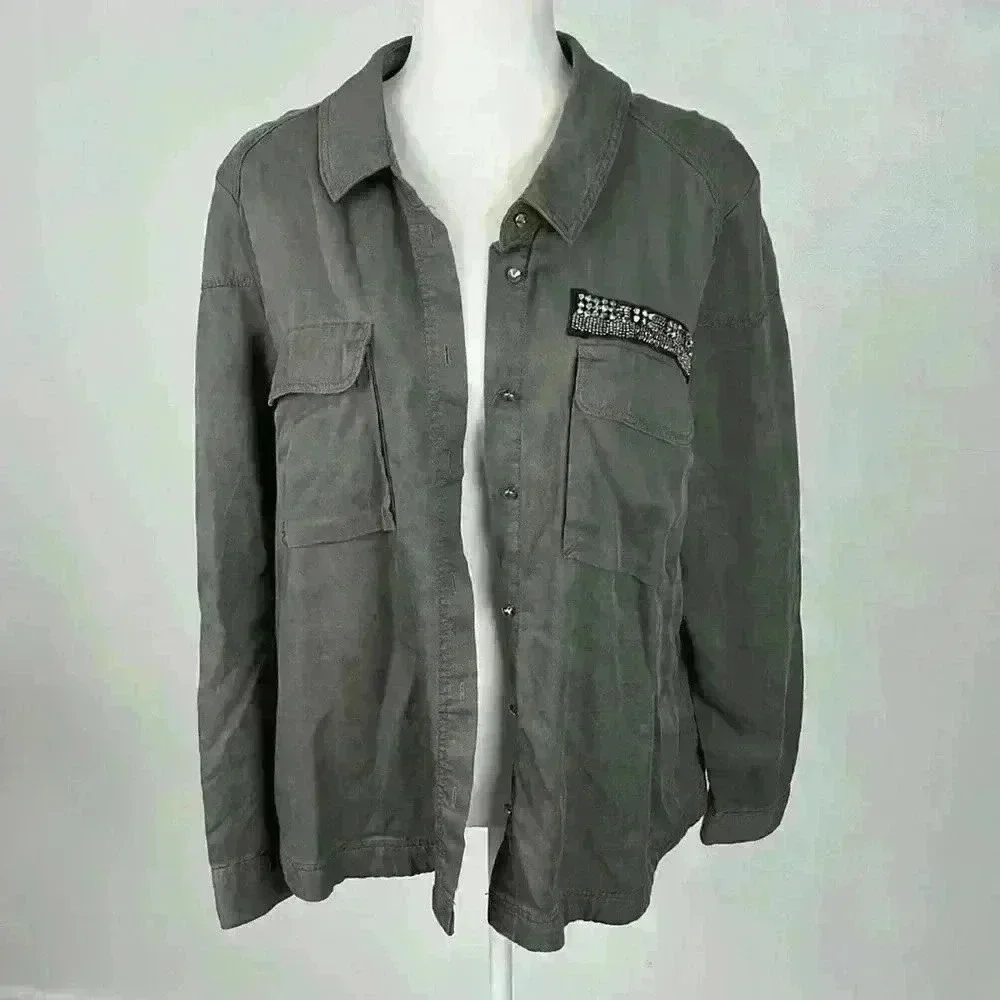 H&M Grey Button Front Jacket Size 12